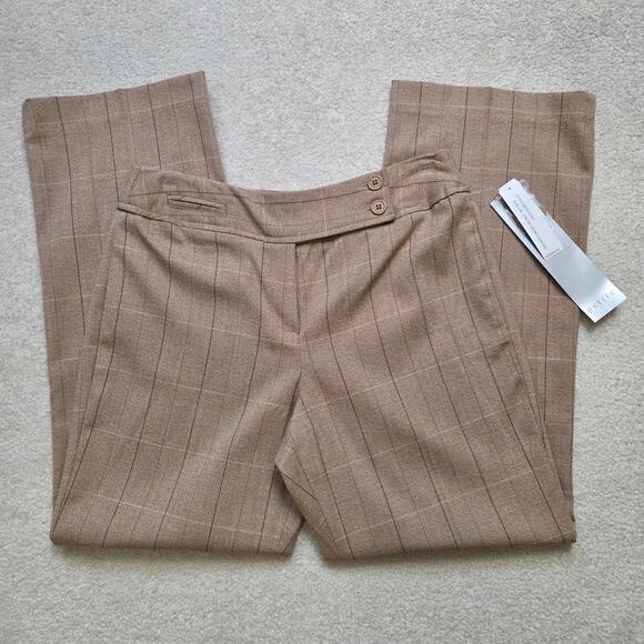 NWT Larry Levine 10P Stretch Dress Pants Wide Leg Flat Front High Rise - Picture 1 of 16